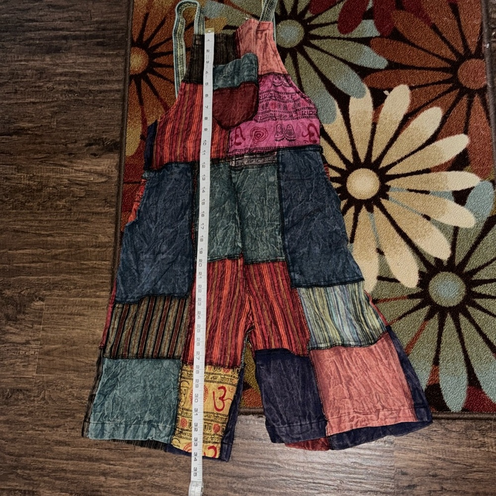 Patchwork short overalls - image 10